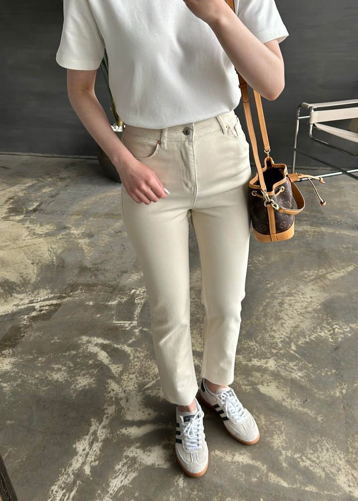 Boyfit Kesik Paça Jean NUDE