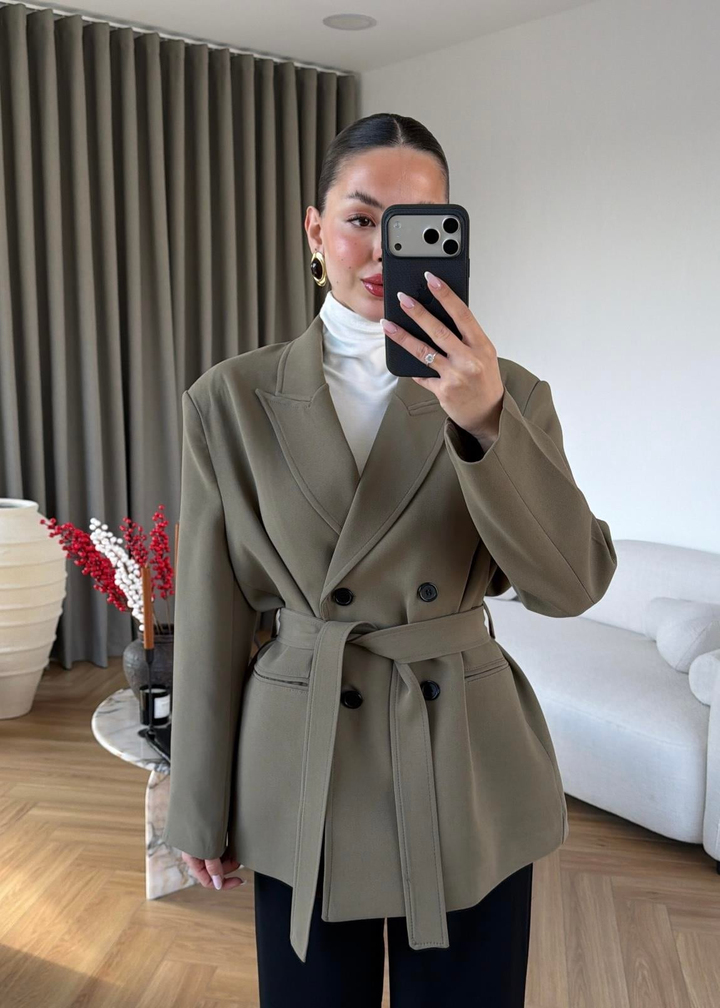 Clara Bağlamalı Ceket HAKİ