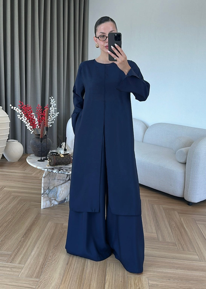 Derin Yırtmaçlı İkili Takım LACİVERT