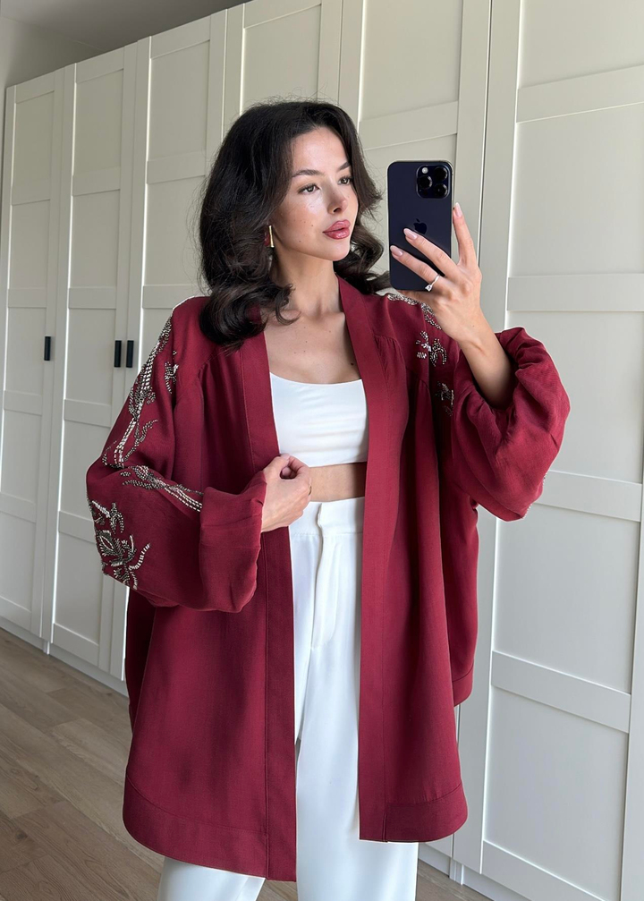 Dolce İşlemeli Kimono BORDO