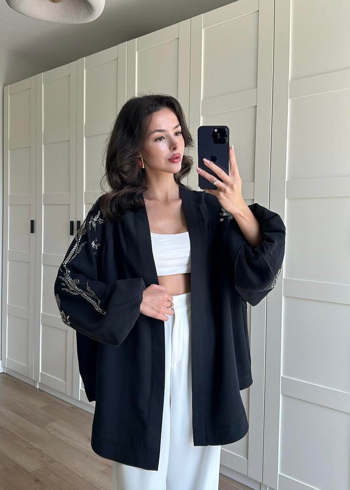 Dolce İşlemeli Kimono SİYAH