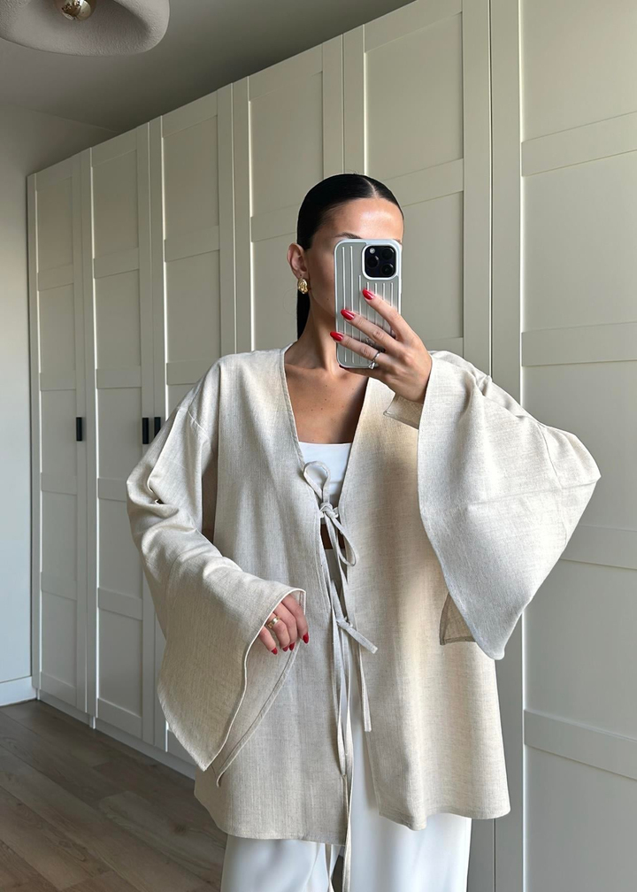 Efil Keten Kimono NATUR