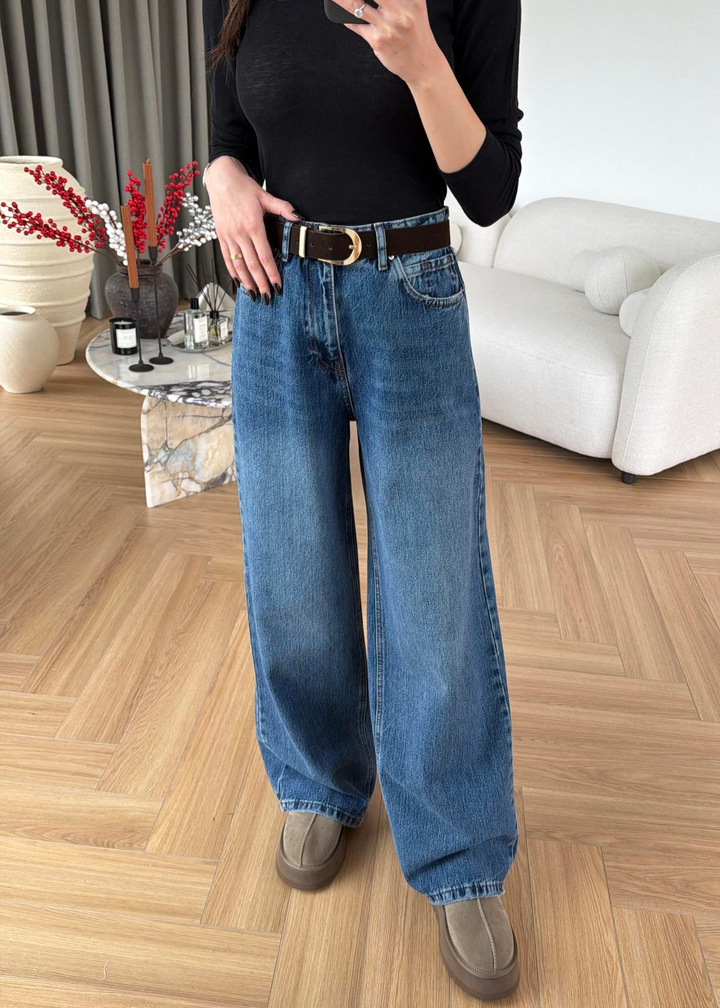 Everday Süet Kemerli Jean MAVİ