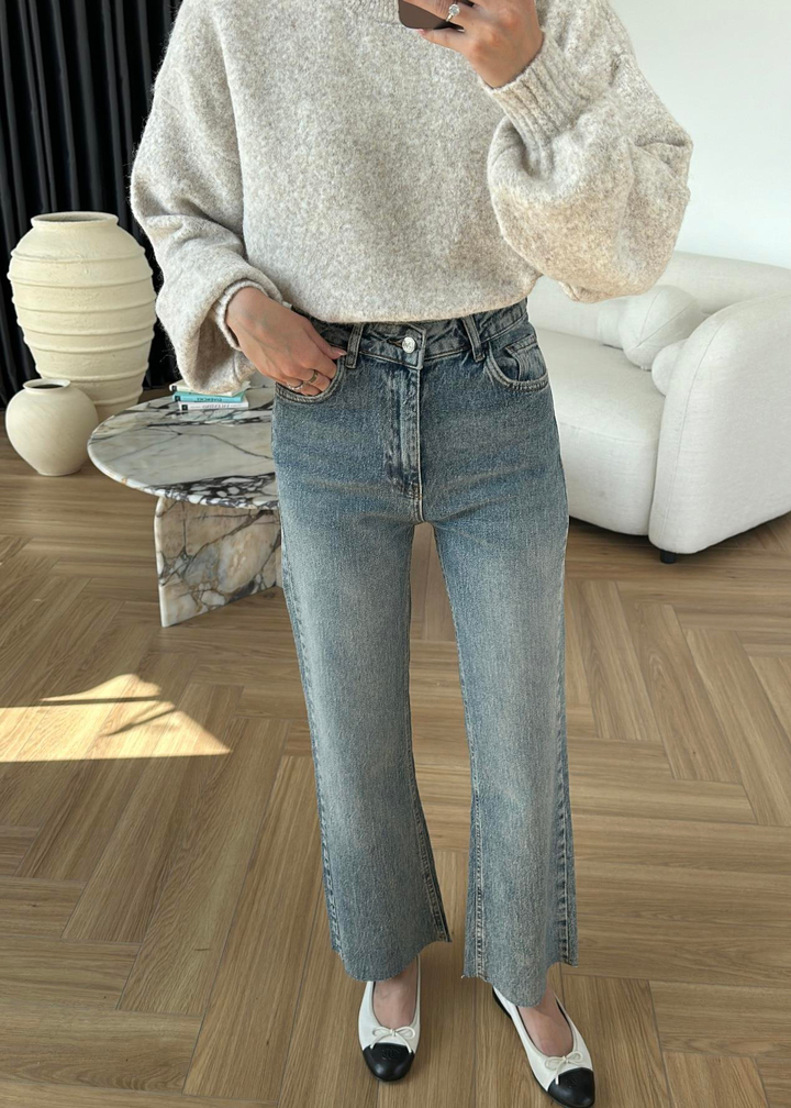 Flare Jean Orta Mavi