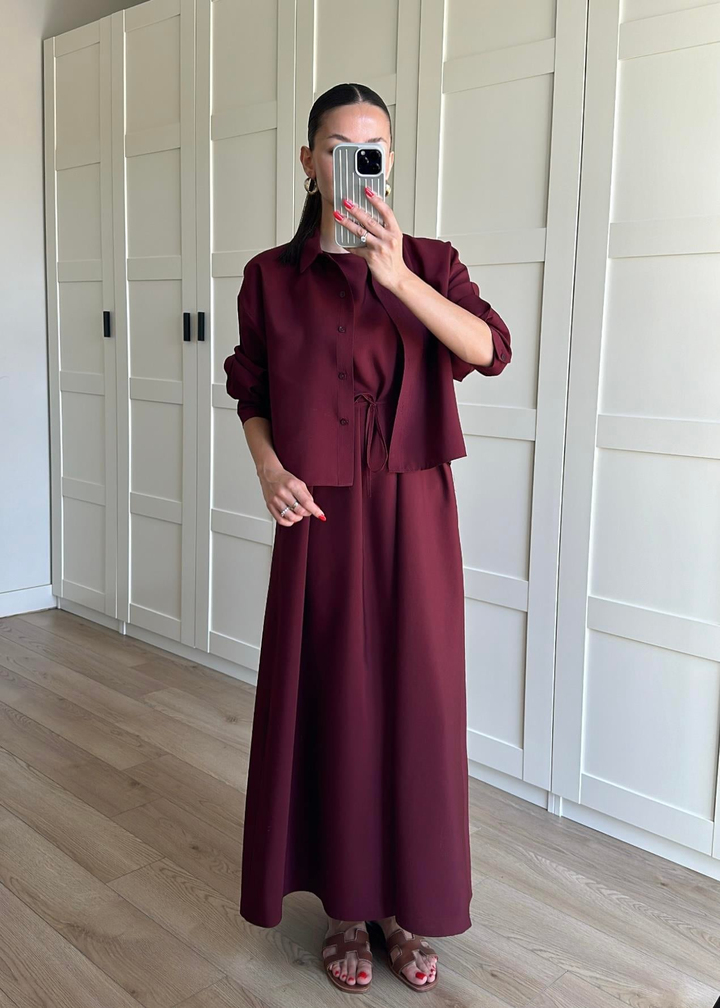 Gömlekli Elbiseli Takım BORDO