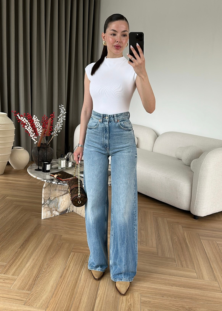 Hannas Yüksek Bel Jean BUZ MAVİ