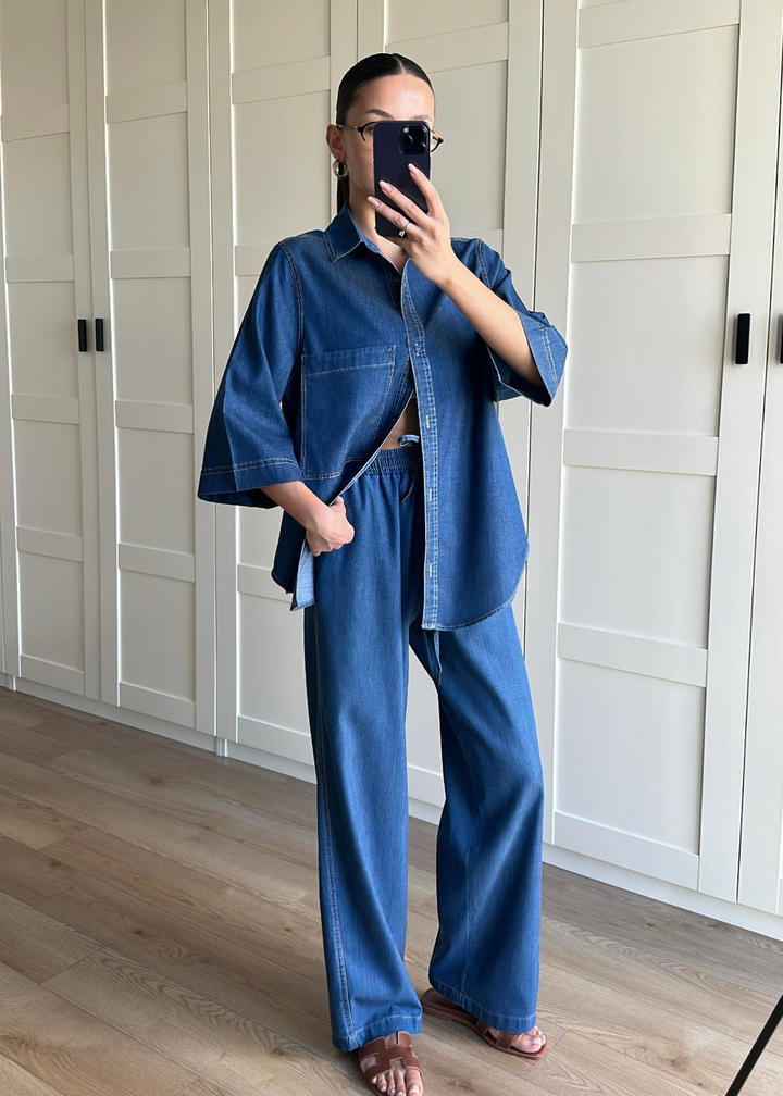 Jesica Denim Pantolon Koyu Mavi