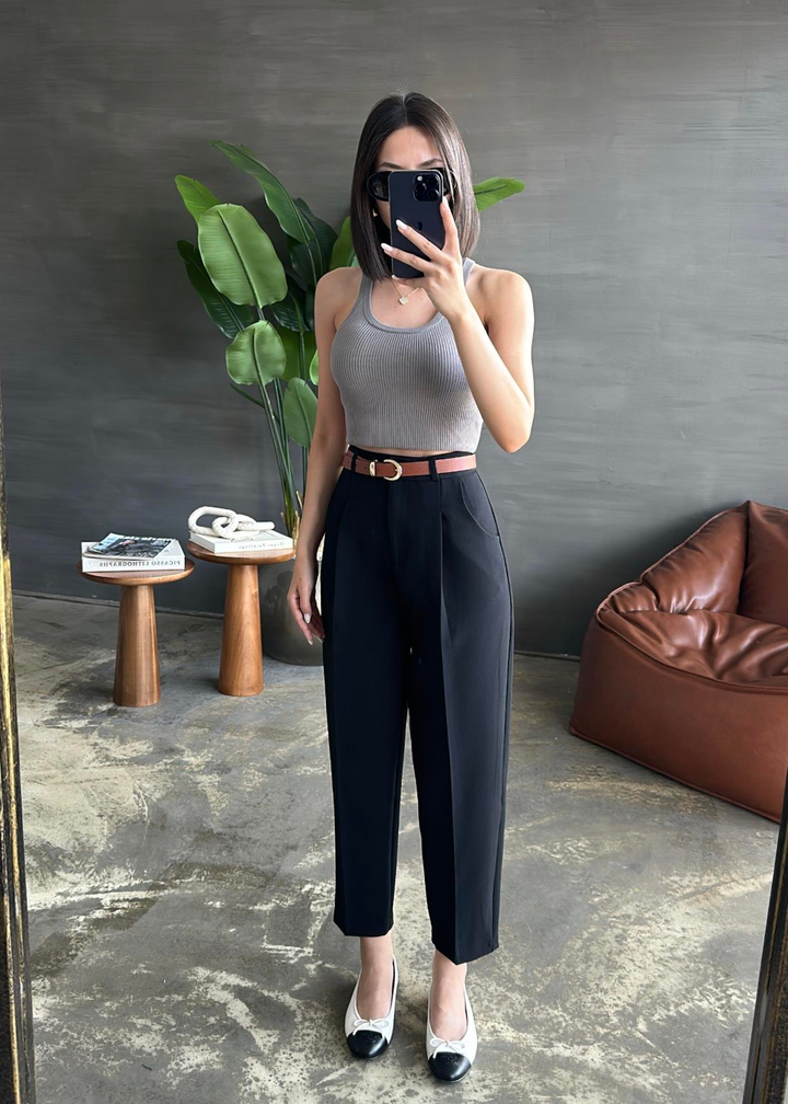 Kemerli Pantolon SİYAH