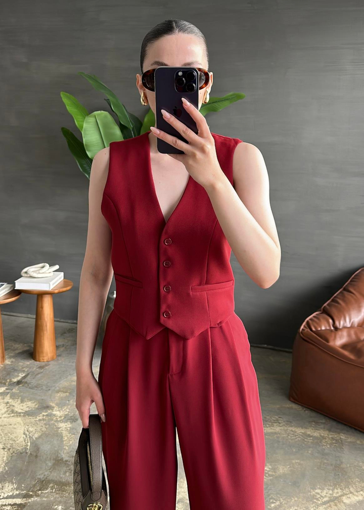 Klasik Premium Yelek BORDO