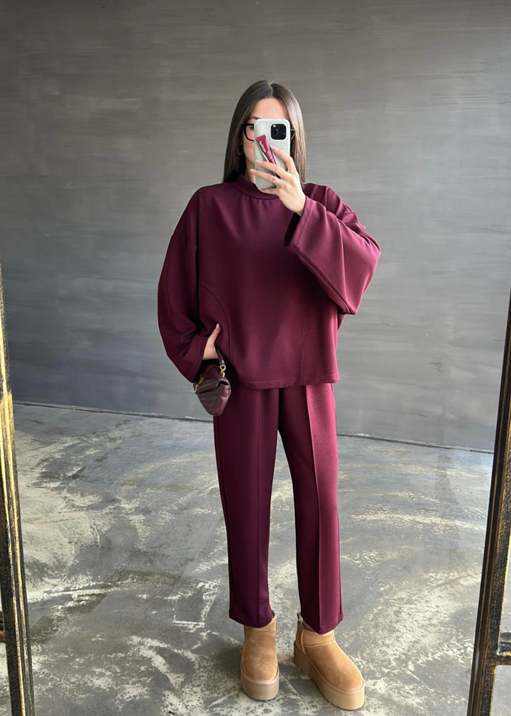 Kuplu Modal Eşofman Takım BORDO