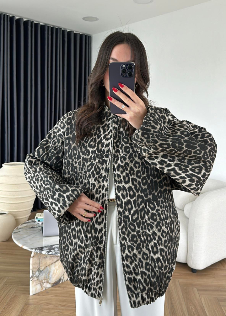 Leopar Bomber Ceket RENKLİ