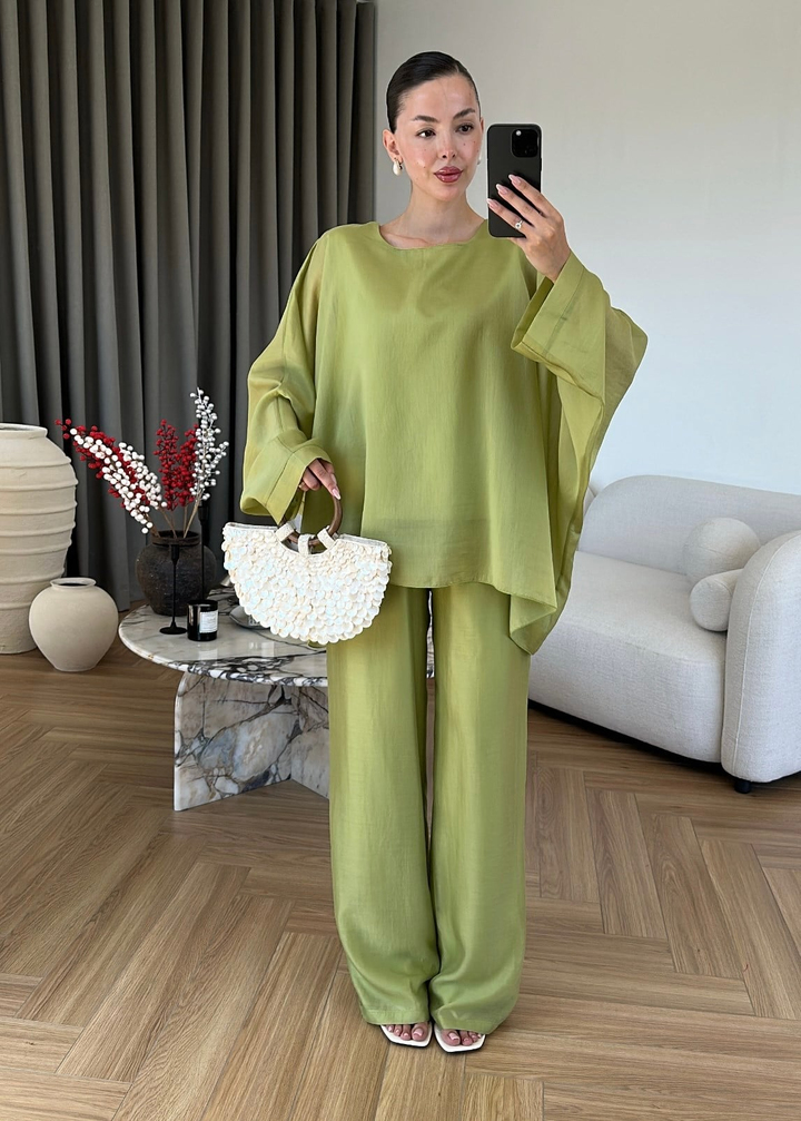 Lisa Transparan İkili Takım FISTIK YEŞİL