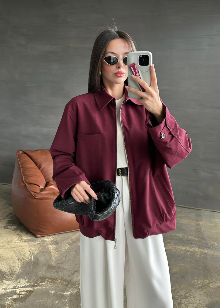 Lizbon Bomber Ceket BORDO