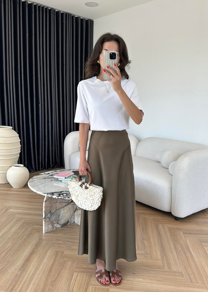 Maxi Saten Etek HAKİ