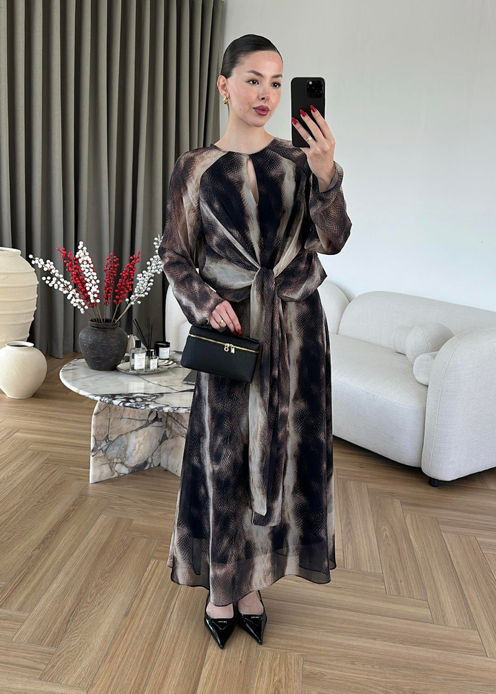 Monica Bağlamalı Elbise RENKLİ