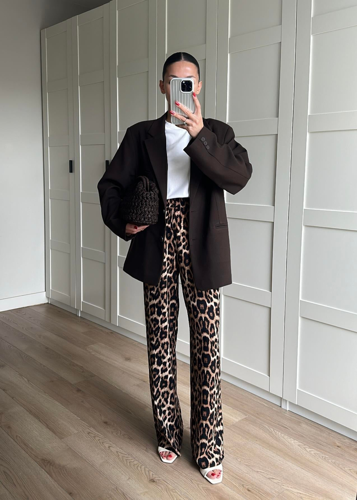 Pamuklu Leopar Pantolon RENKLİ