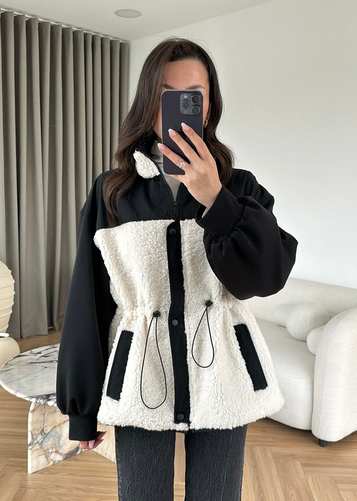 Peluş Garnili Mont RENKLİ