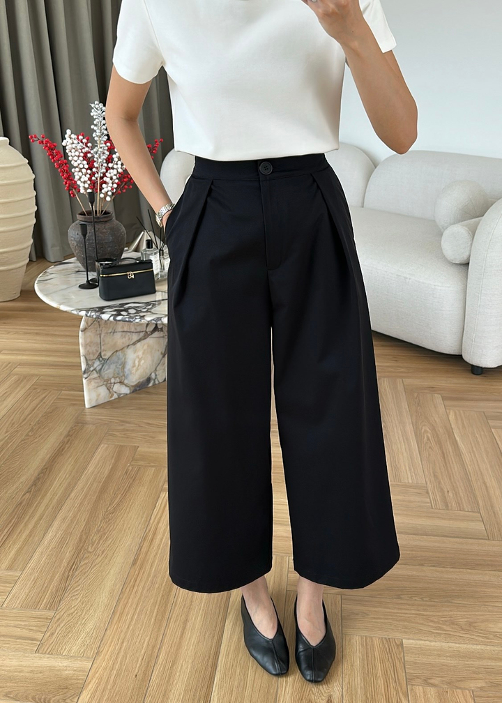 Pileli Relax Pantolon SİYAH
