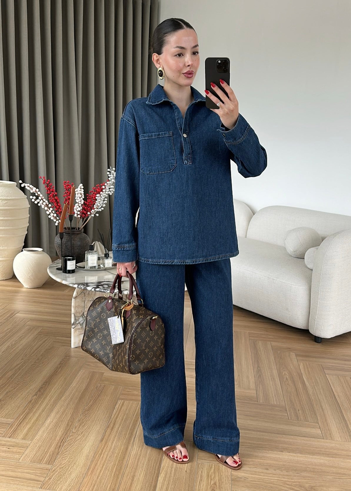 Rare Denim İkili Takım Koyu Mavi