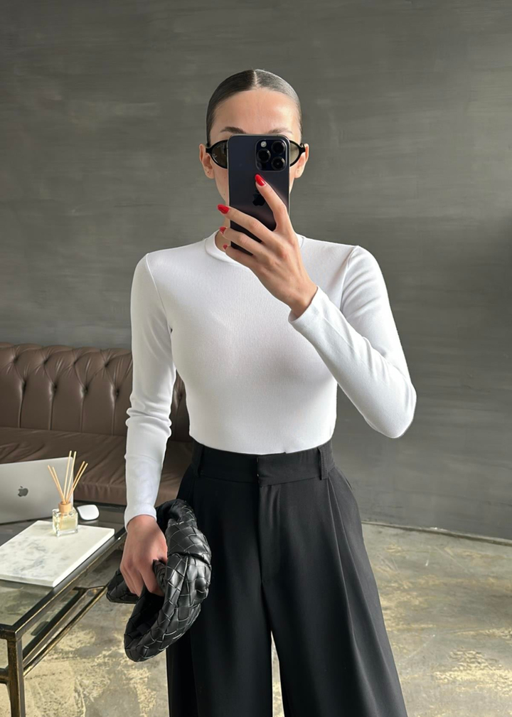 Ribana Uzun Kollu Body BEYAZ