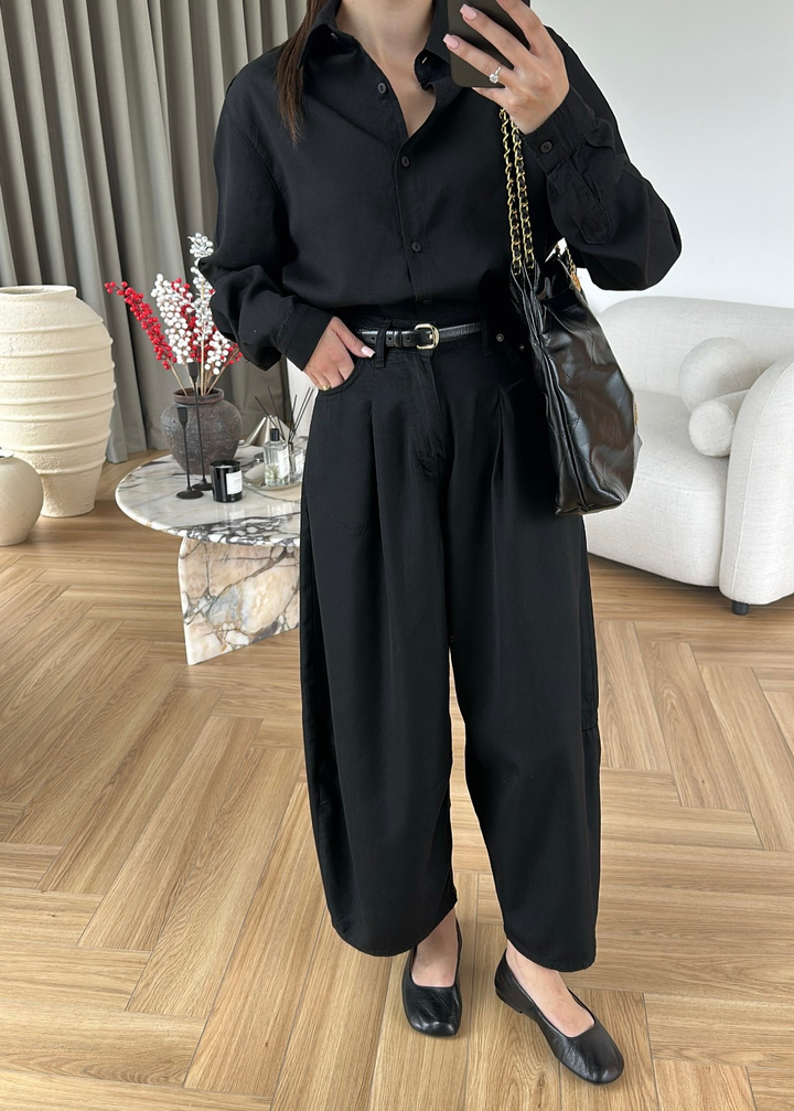 Ritta Barrel Jean SİYAH