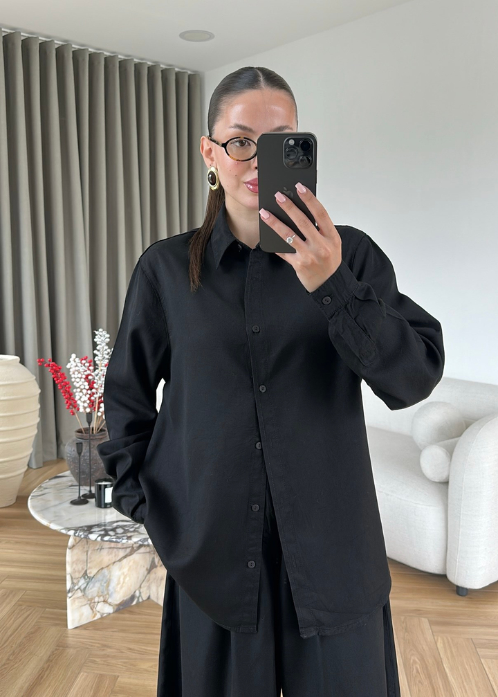Ritta Denim Gömlek SİYAH