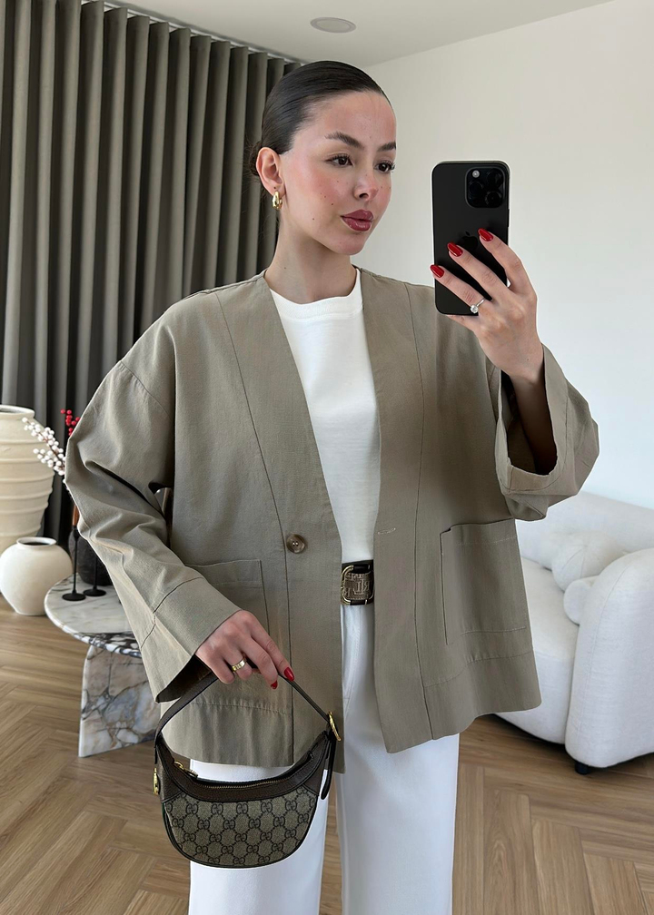 Rose Keten Cepli Ceket ÇAĞLA