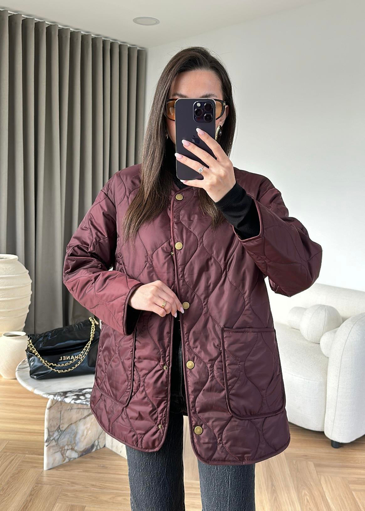 Sarmal Kapitone Ceket BORDO