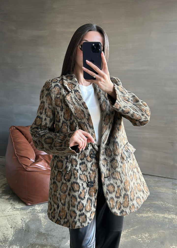 Sophia Leopar Desen Ceket RENKLİ