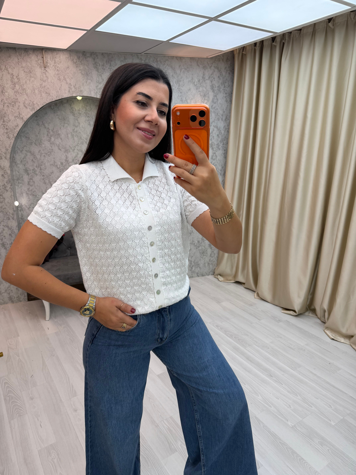 Ajurlu Mini Hırka Ekru