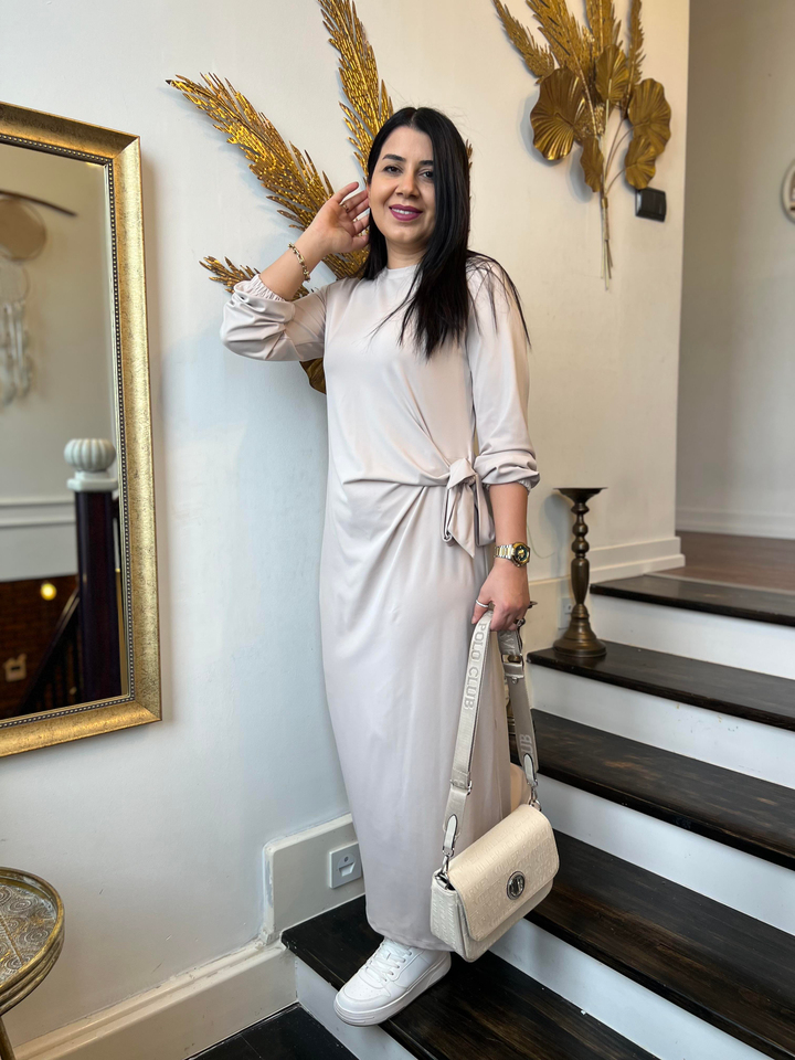 Modal Bağlamalı Elbise Taş