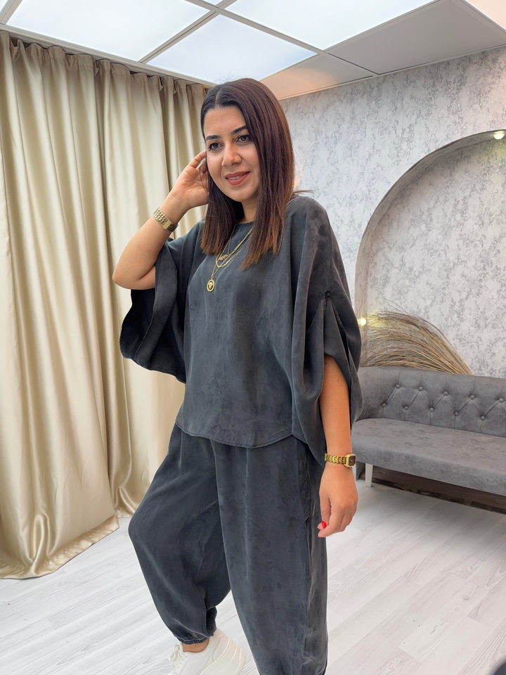 Oversize Şalvar Takım Siyah
