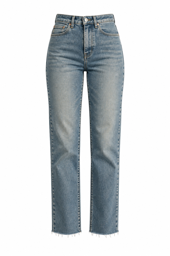 Paça Kesik Boyfit Denim Pantolon Tint