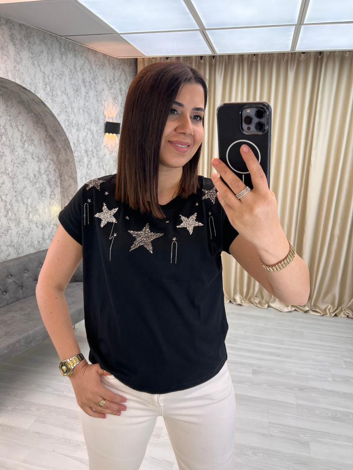 Yıldız Taşlı Tişiört