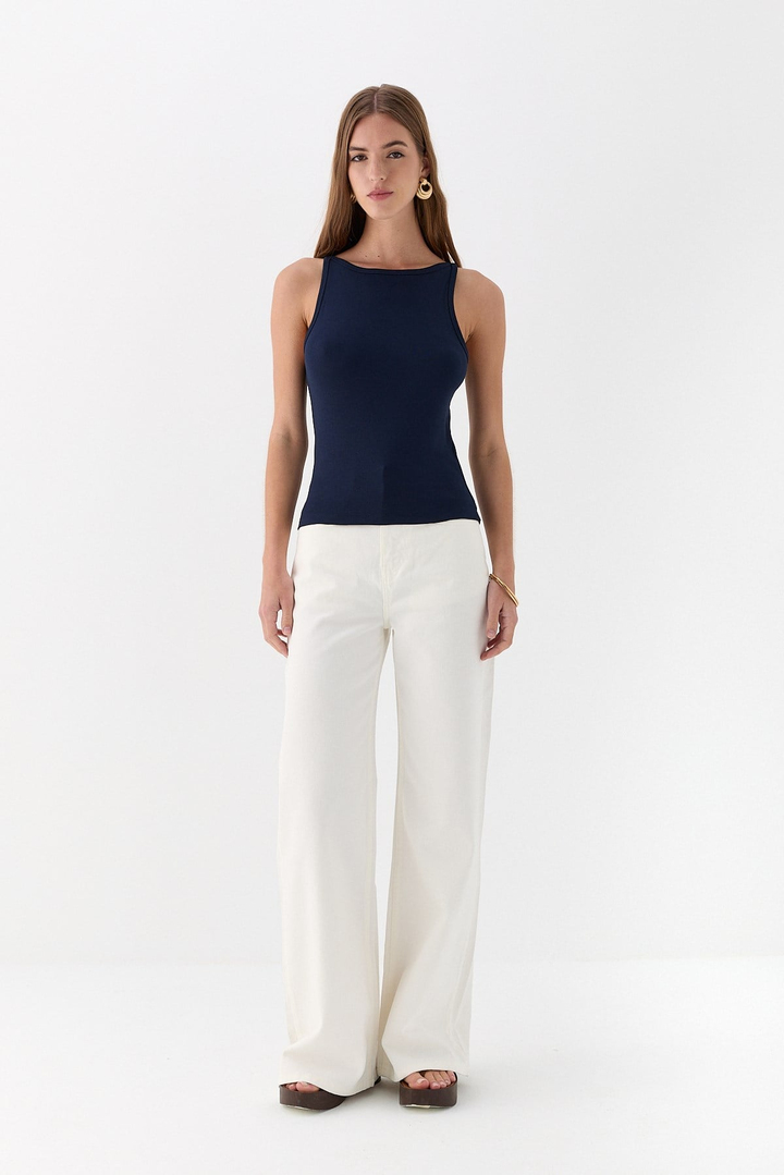 Halter Yaka Body Lacivert