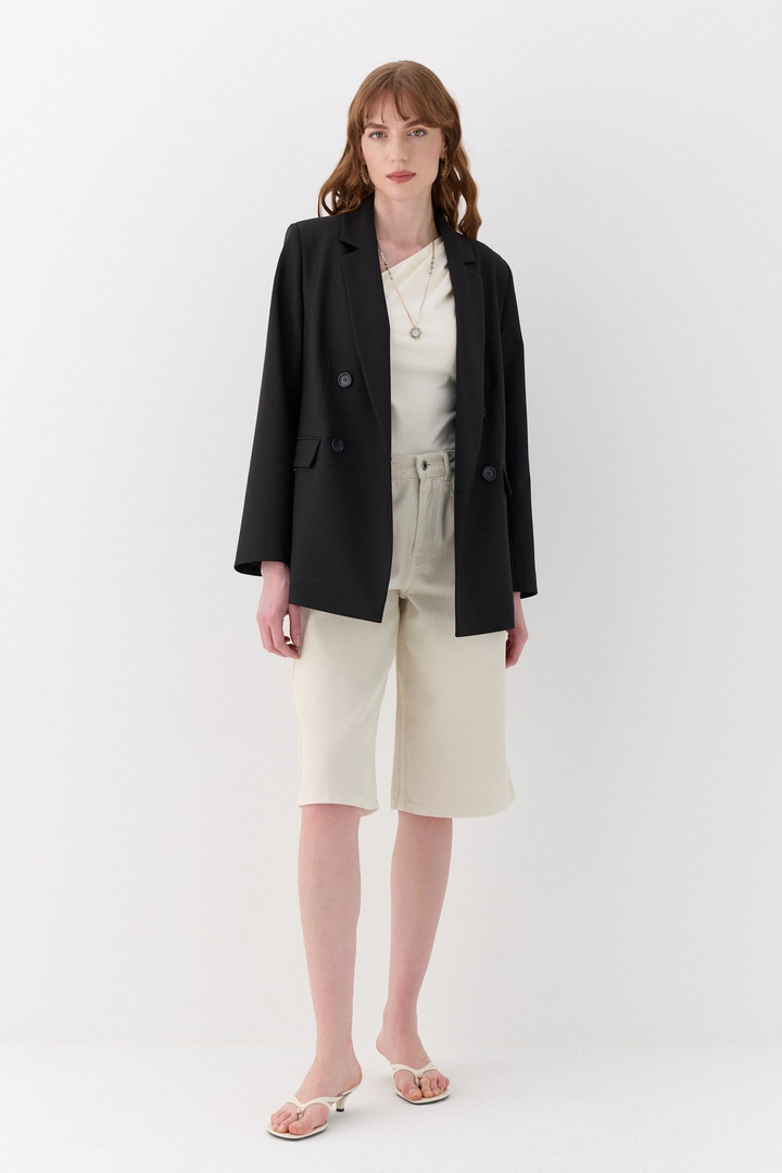 Kuşak Detaylı Blazer Ceket Siyah