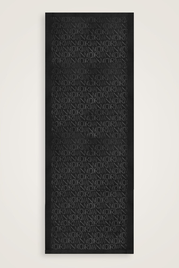 Monogram İmza Siyah Shiny Jakar Şal 70x200