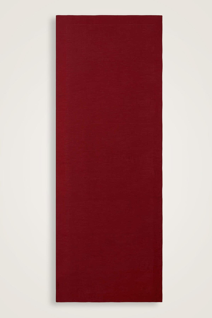 Zincir Kare Bordo Pamuk İpek Şal 70x210