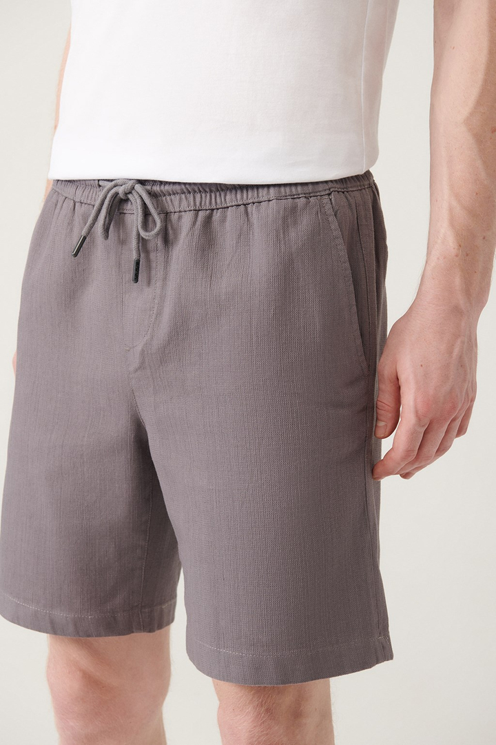 Anthracite Etenna Cotton Drawstring Shorts