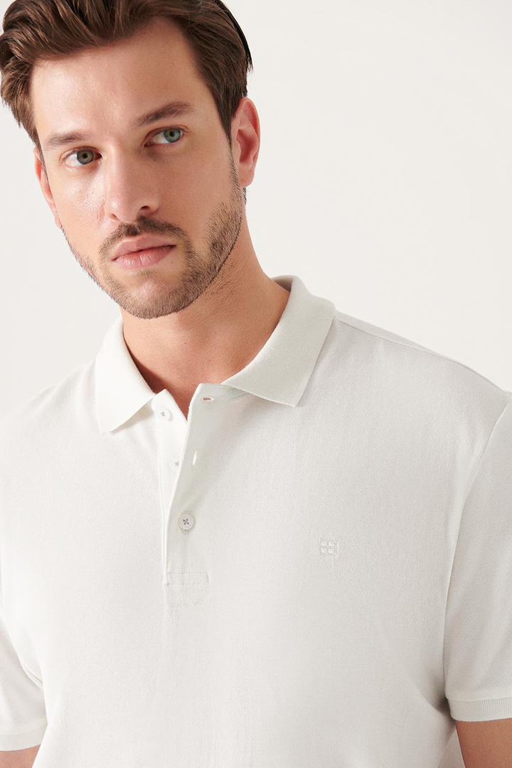 White Cotton Polo Shirt