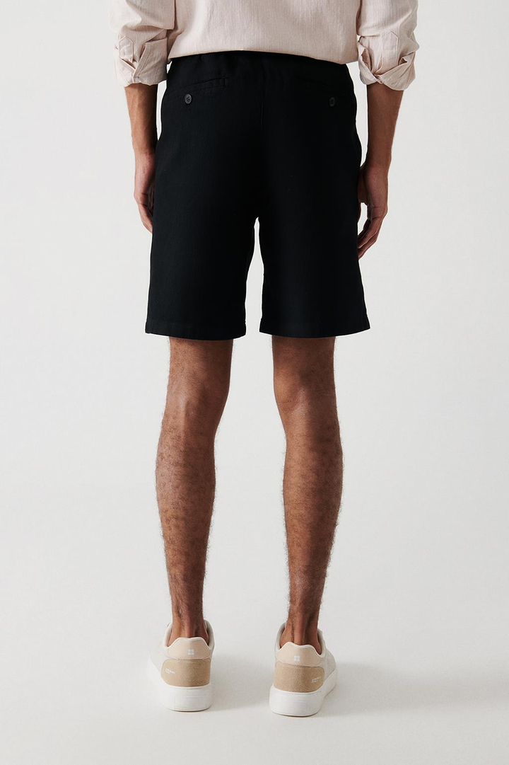 Black Etenna Cotton Drawstring Shorts