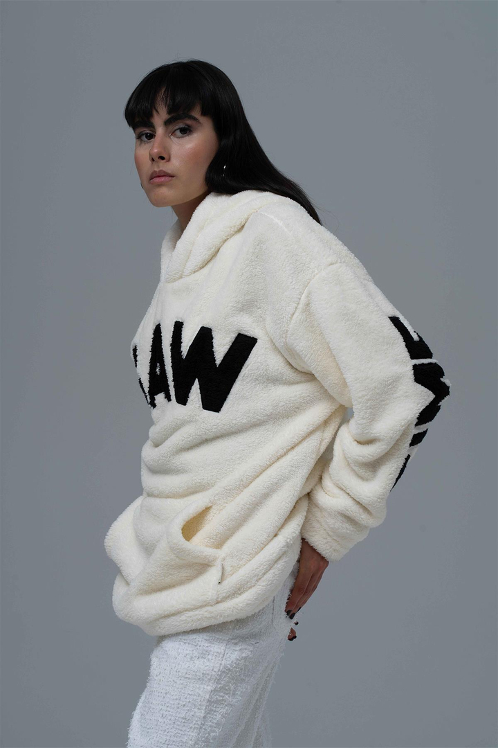 Time Of Choose Oversize Welsoft Sweatshirt Kadın Açık Bej
