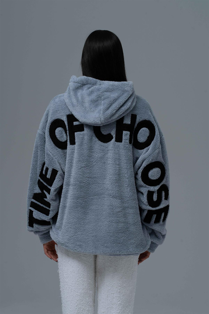 Time Of Choose Oversize Welsoft Sweatshirt Kadın Gri