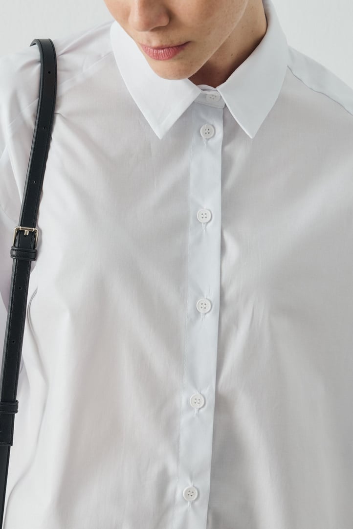 Beyaz Relaxed Fit Basic Gömlek