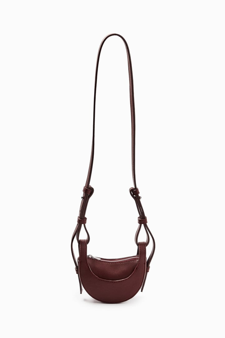 Bordo Oval Formlu Ultra Mini Çanta