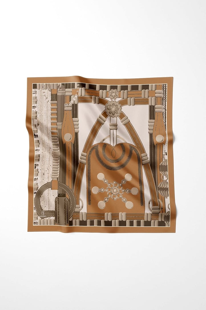 Camel Heritage Desen Omuz Şal Eşarp