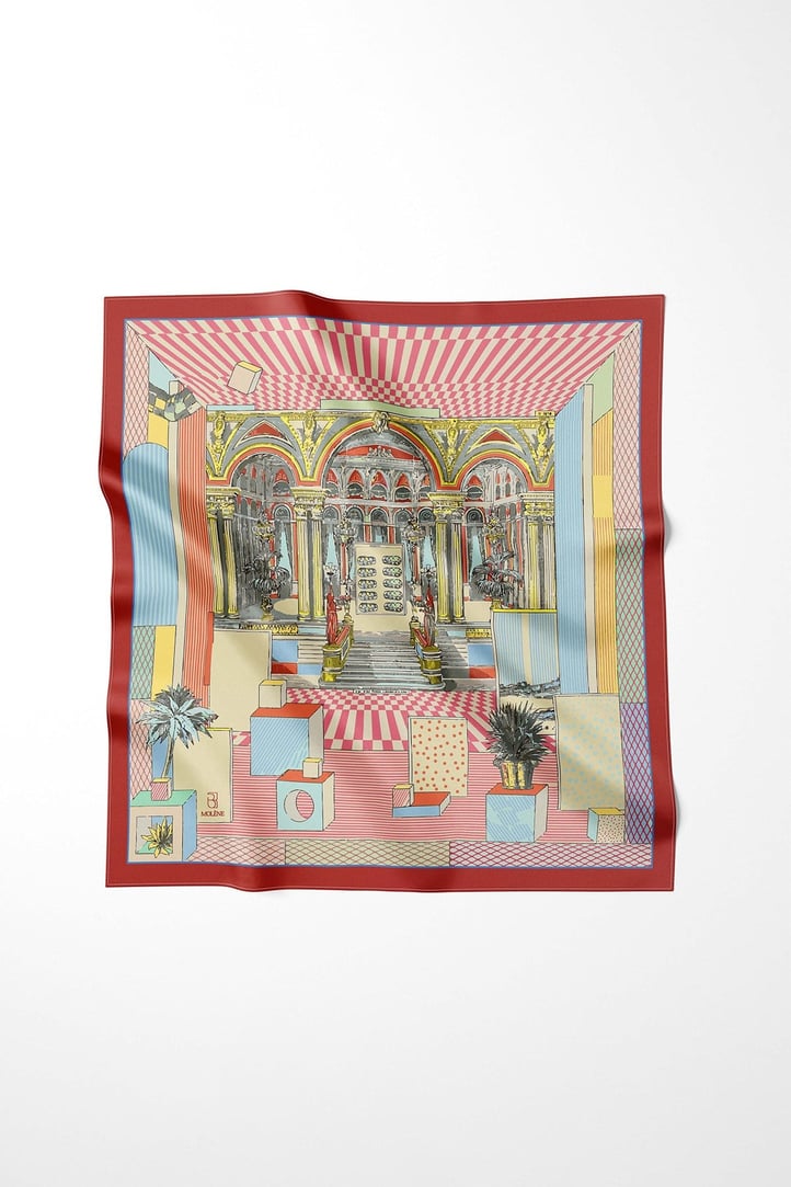 Kırmızı Gallery Desen Omuz Şal Eşarp
