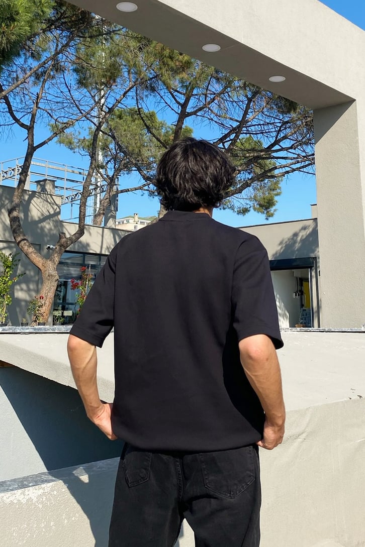 100 % Human Baskılı Siyah Oversize Tshirt