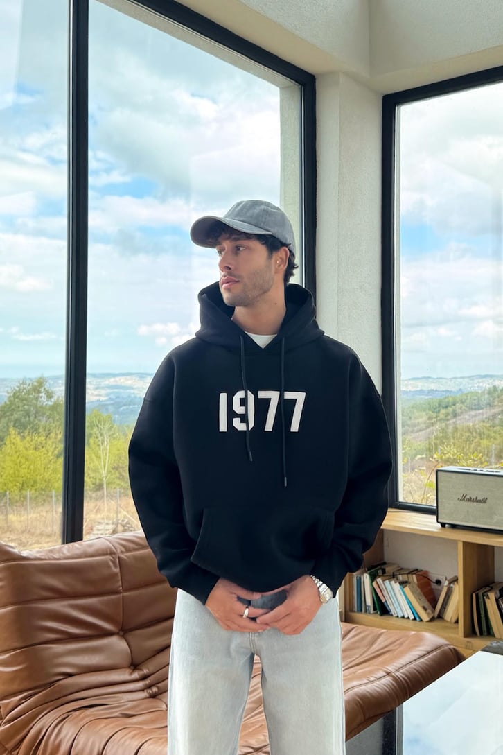 1977 Baskılı Sweatshırt