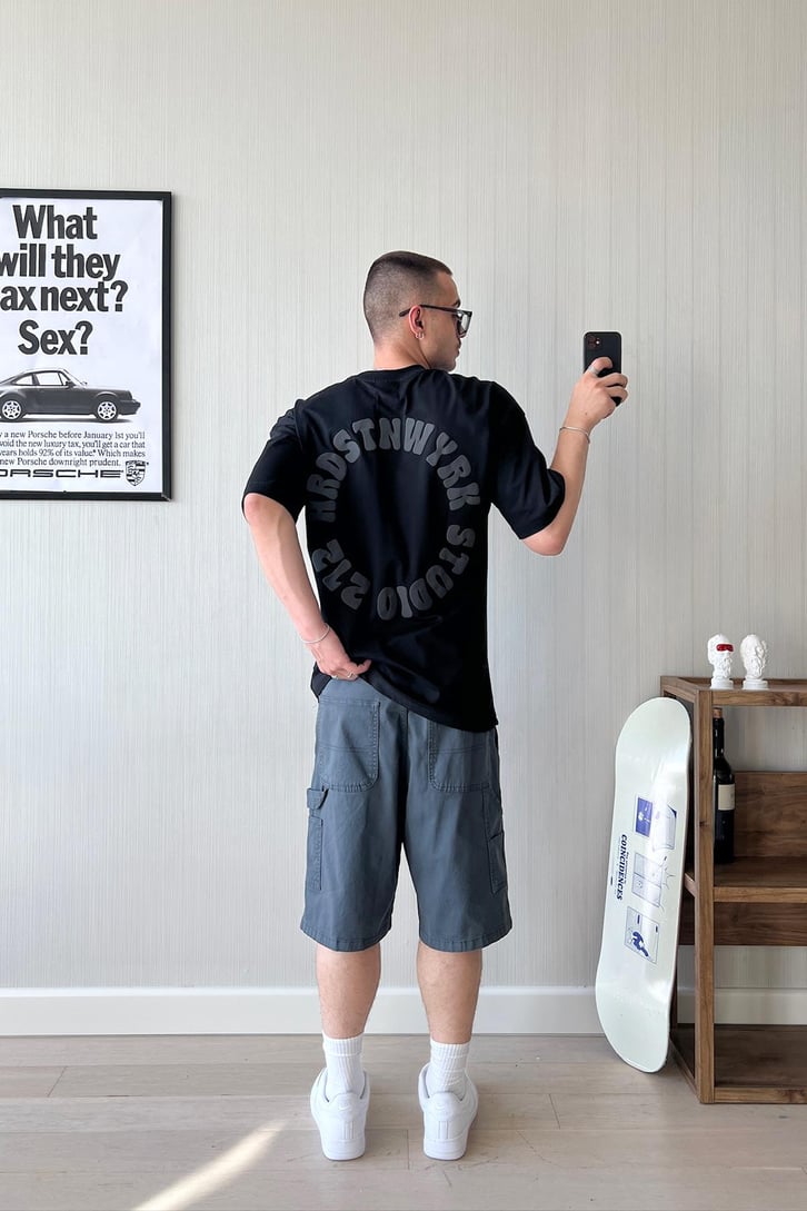 212 Baskılı Oversize Tişört